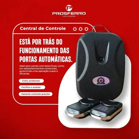 Central de comando para porta automática com dois controles remotos