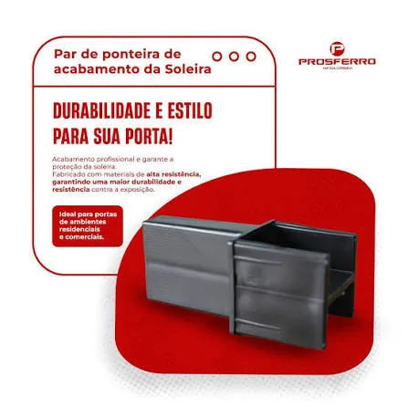 Ponteira metálica de acabamento da soleira da porta