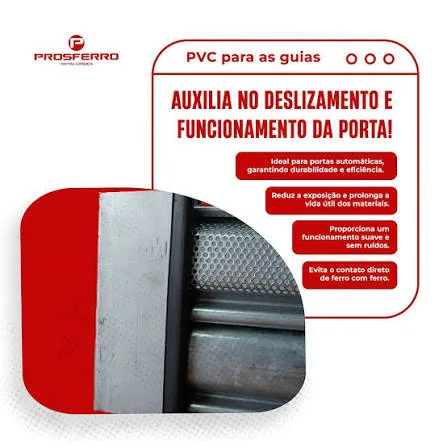PVC autolubrificante instalado na guia da porta de enrolar