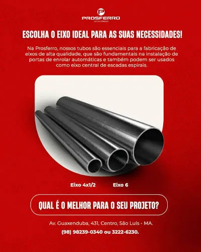 Tubos de aço para eixo de porta de enrolar, eixo 4 1/2 e eixo 6
